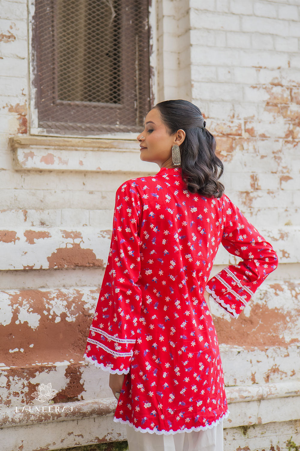 Phool Farshi Salwar Set - Red