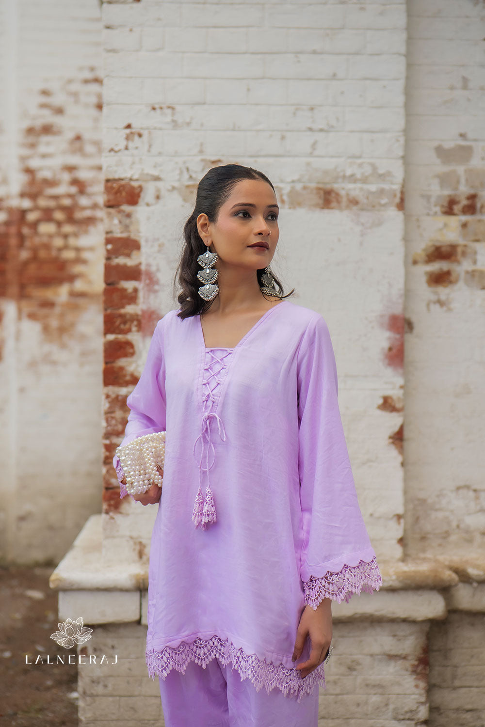 Lilac Scallop Lace Co-ord Set