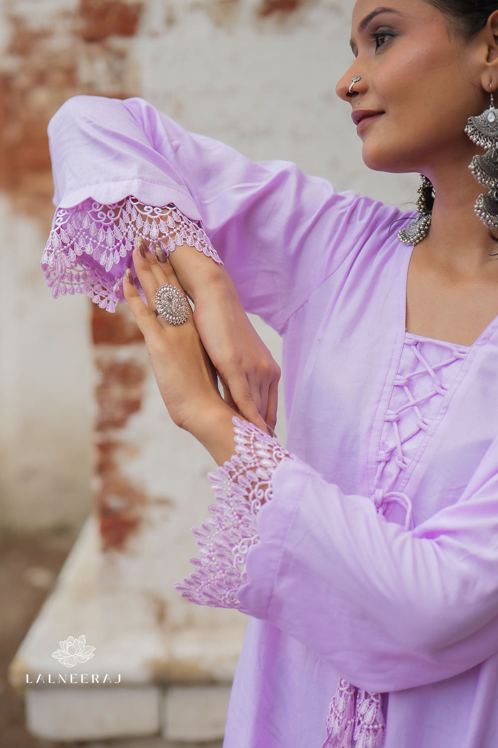 Lilac Scallop Lace Co-ord Set