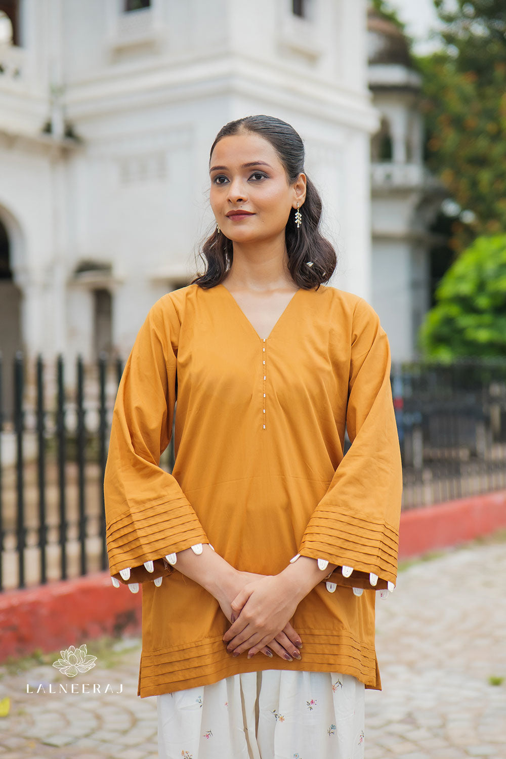 Mustard Floral Farshi Salwar Set