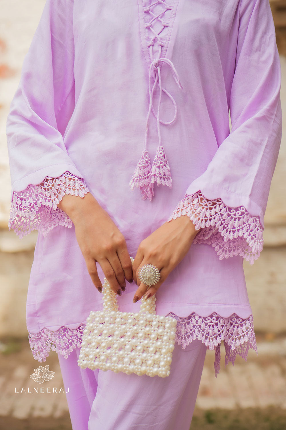 Lilac Scallop Lace Co-ord Set