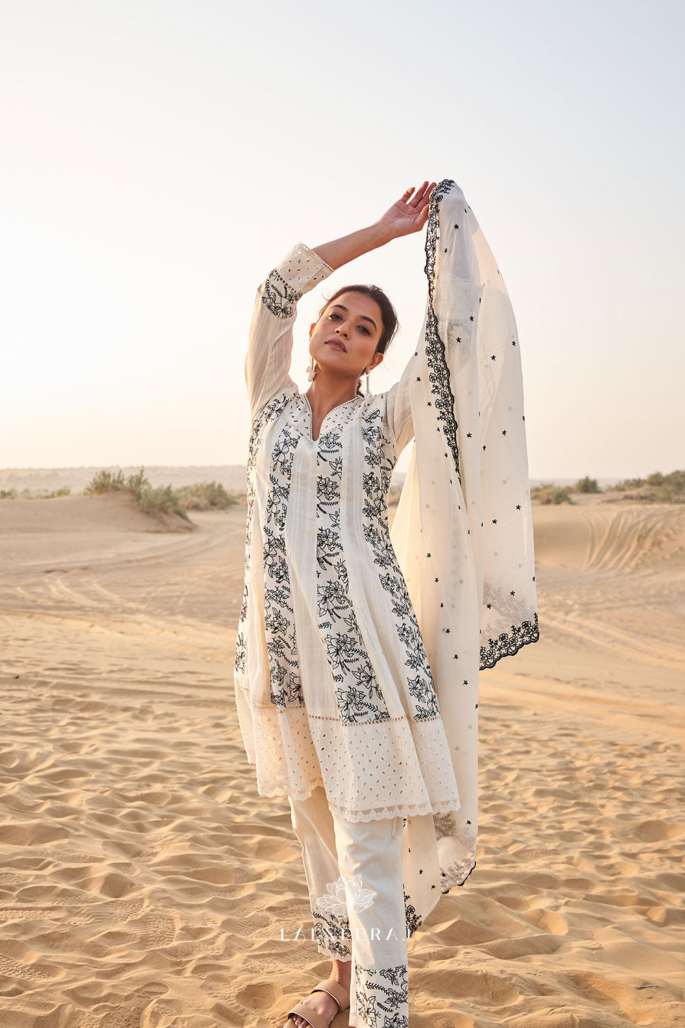 Meher - Embroidered Short Anarkali Set