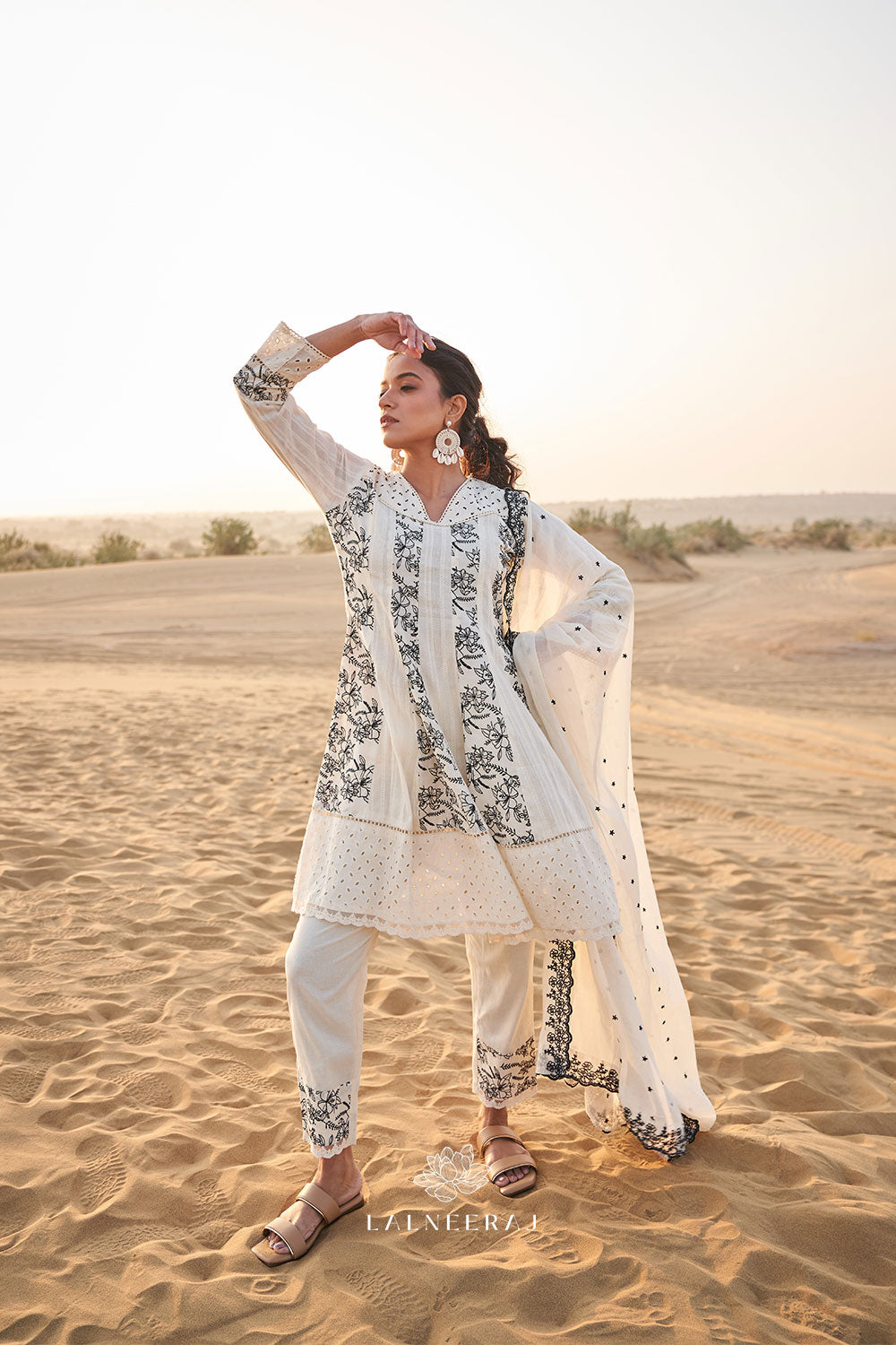 Meher - Embroidered Short Anarkali Set