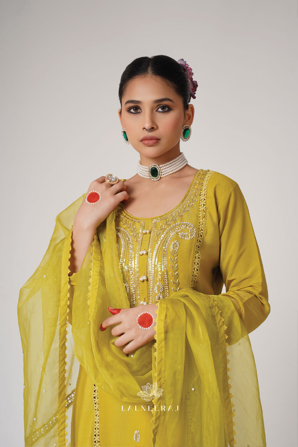 Reshma - Lime Green Kurta Set