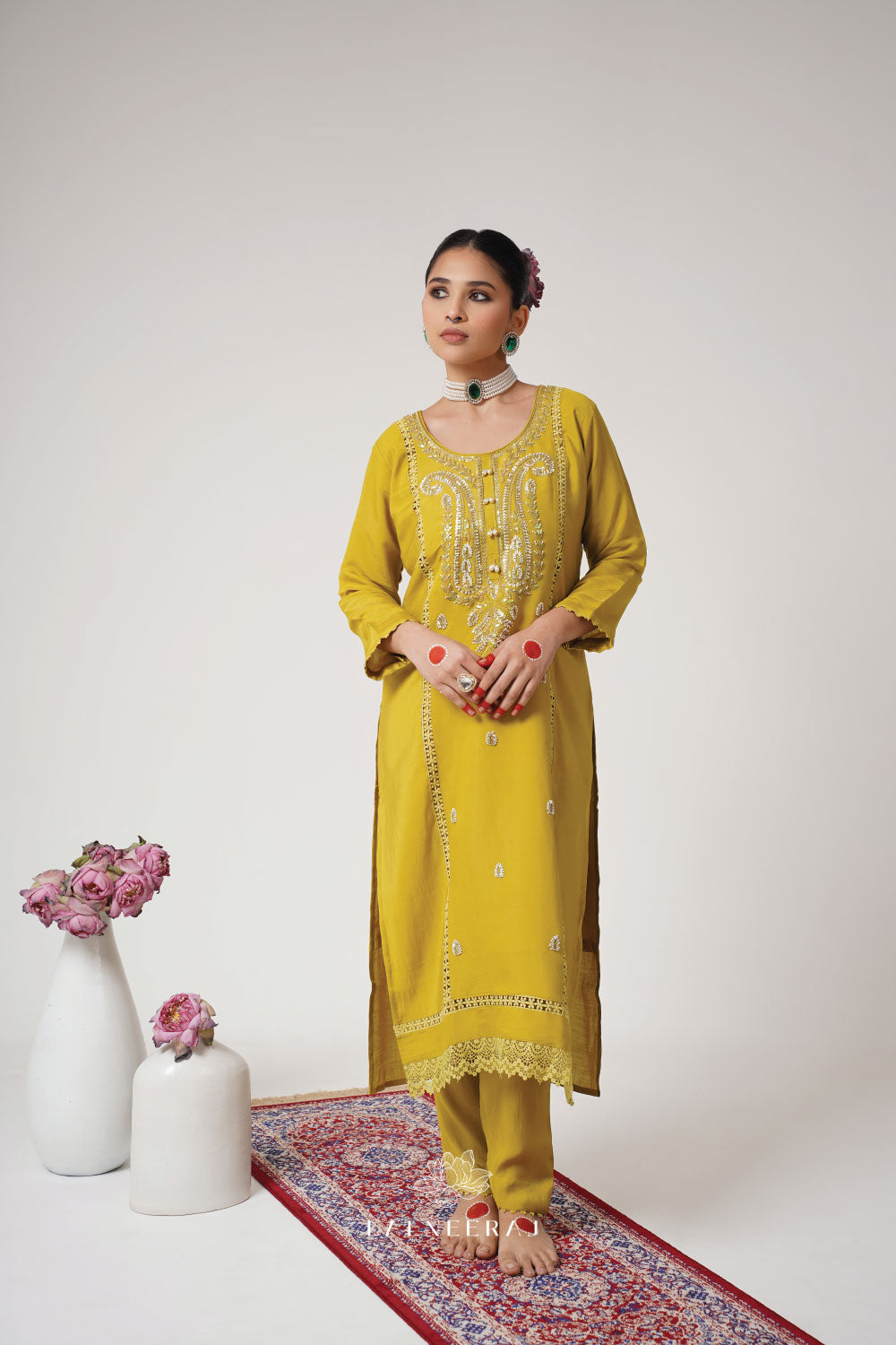 Reshma - Lime Green Kurta Set