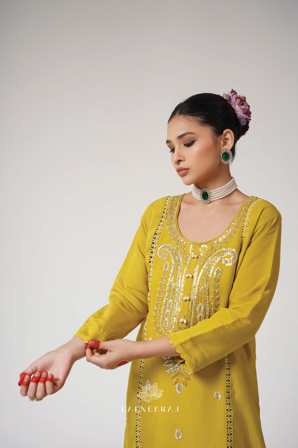 Reshma - Lime Green Kurta Set
