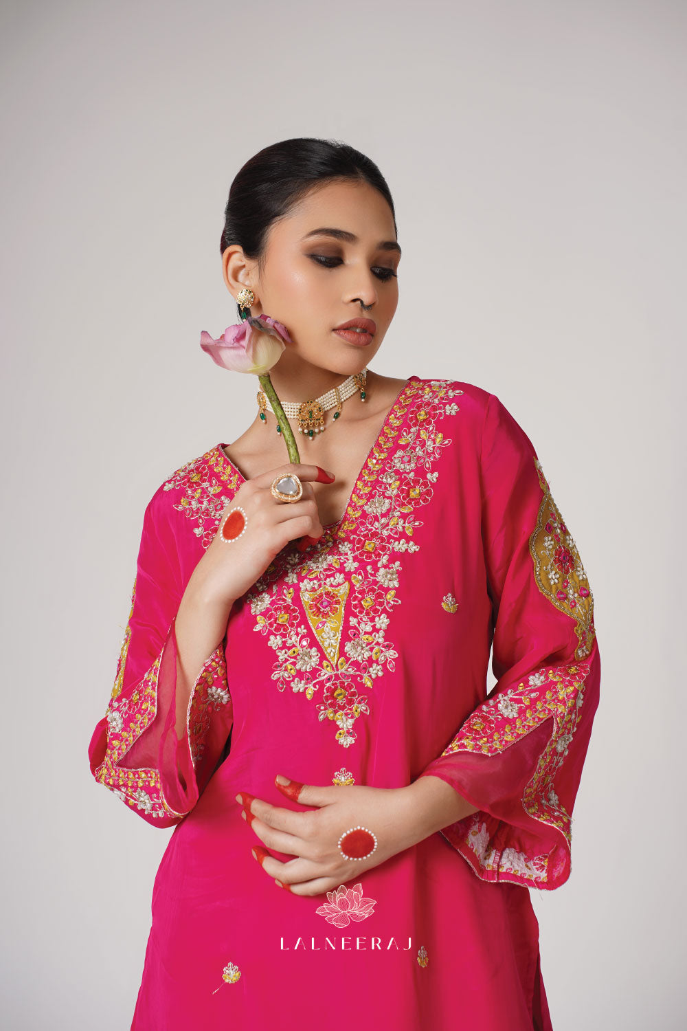 Fana - Pink & Yellow Kurta Set