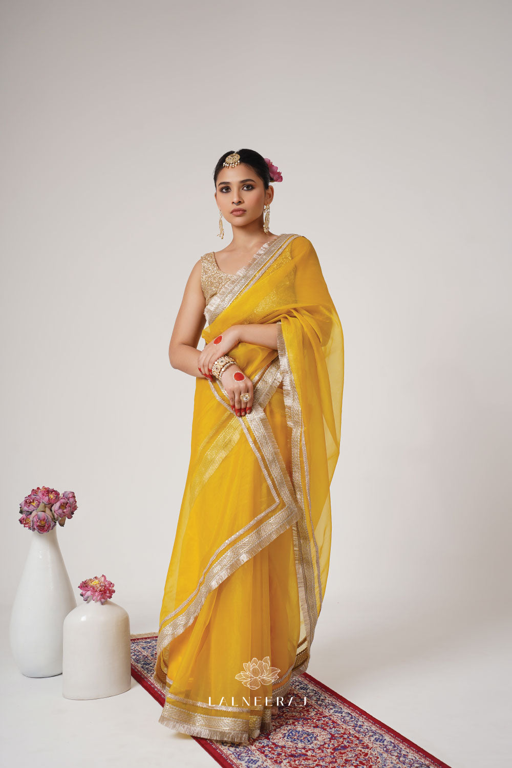 Mala - Yellow Tissue Saree