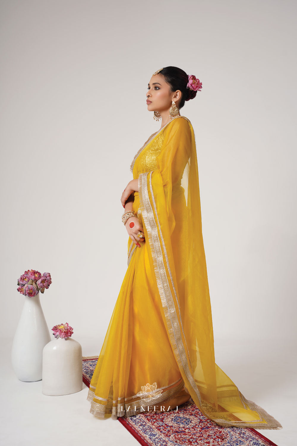 Mala - Yellow Tissue Saree