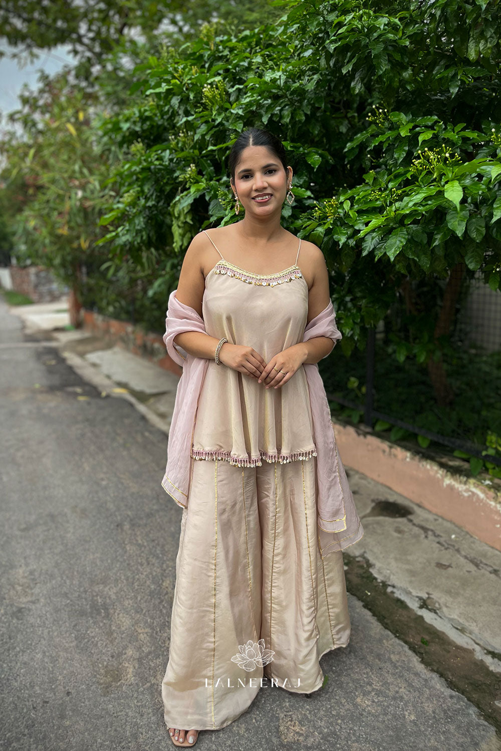 Falak - Blush Pink Sharara Set