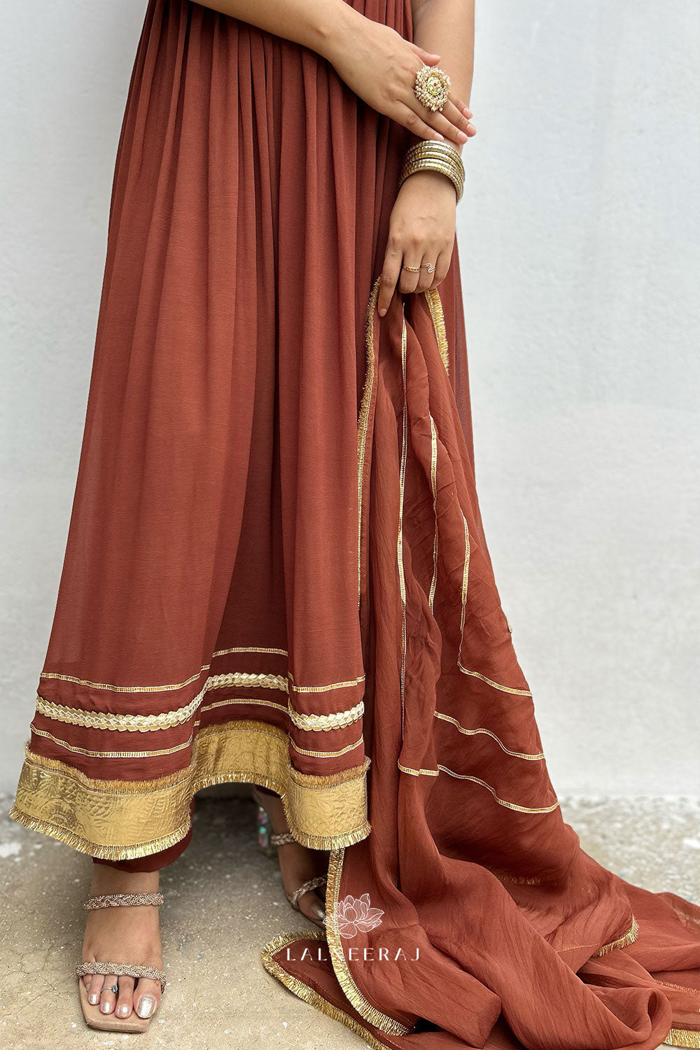 Desi Mocha - Ankle length Anarkali set