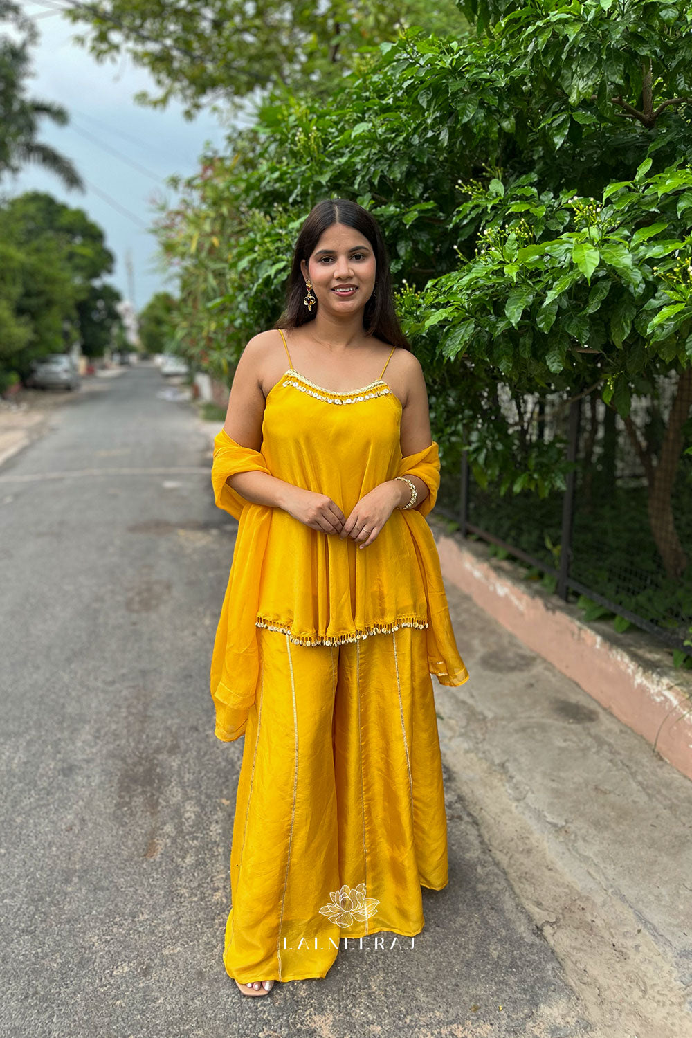Falak - Yellow Sharara Set