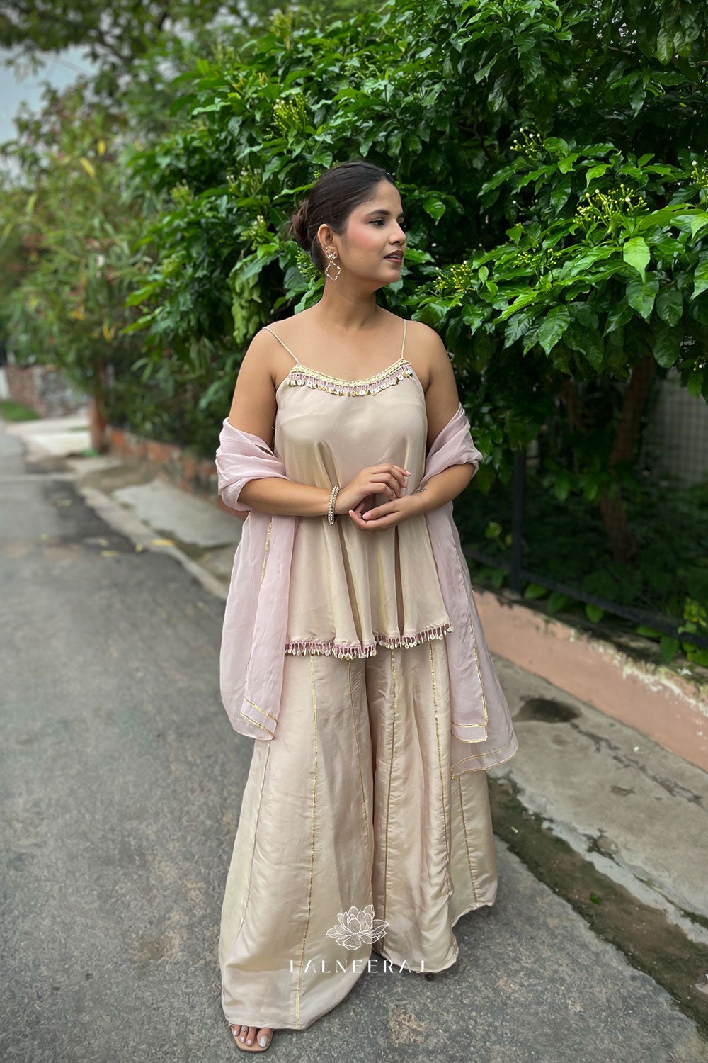Falak - Blush Pink Sharara Set