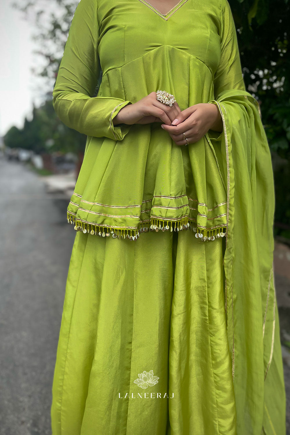 Gulmohar Short Anarkali set