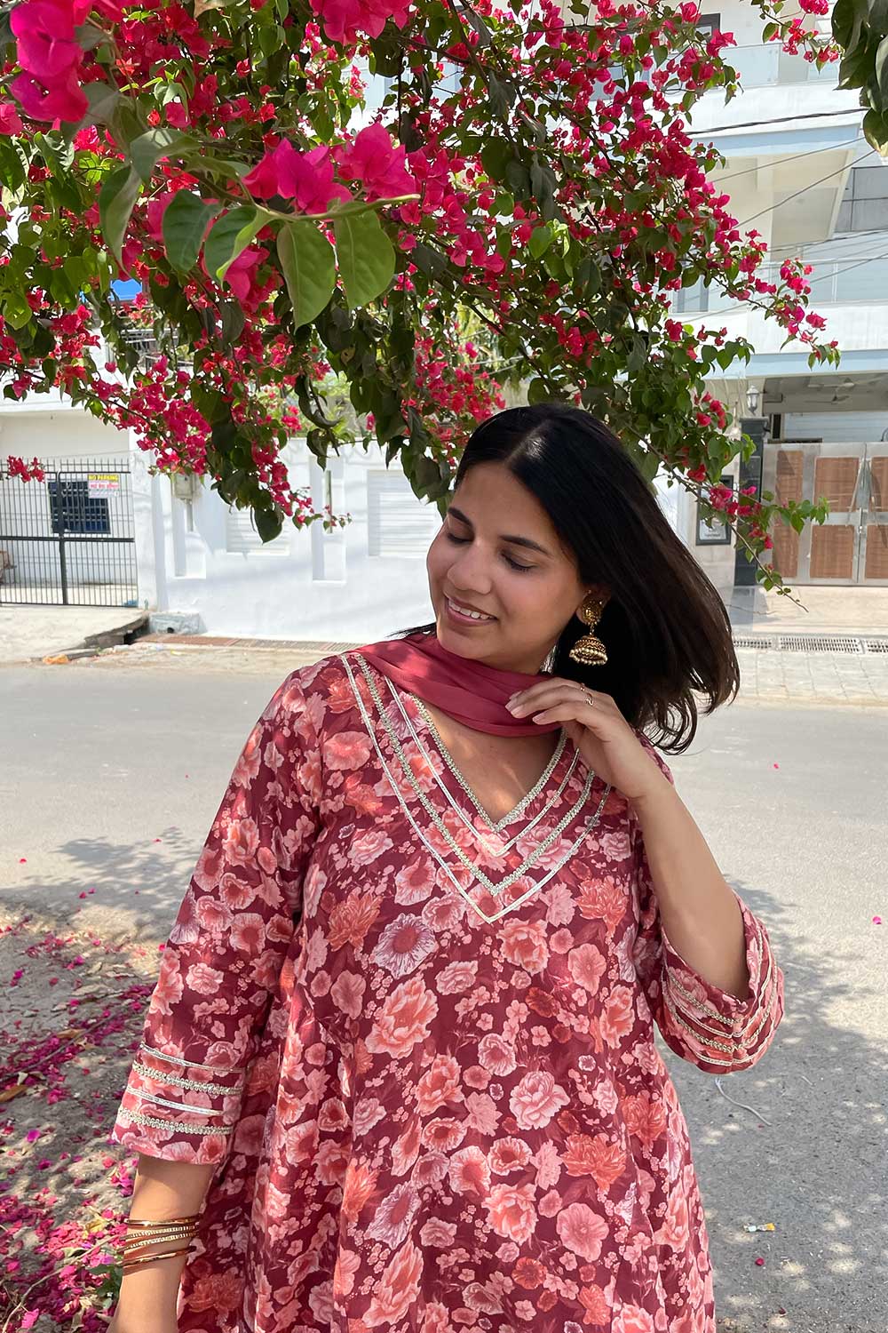 Rose Kurta Set with Dupatta