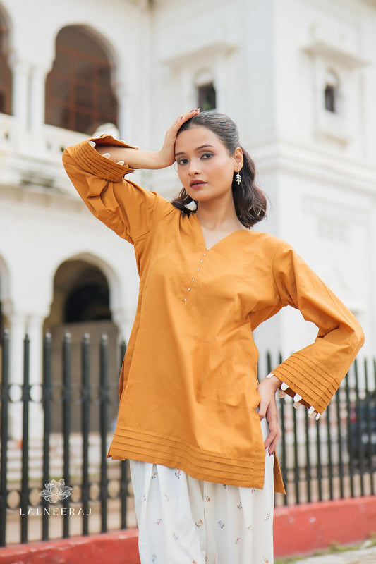 Mustard Floral Farshi Salwar Set