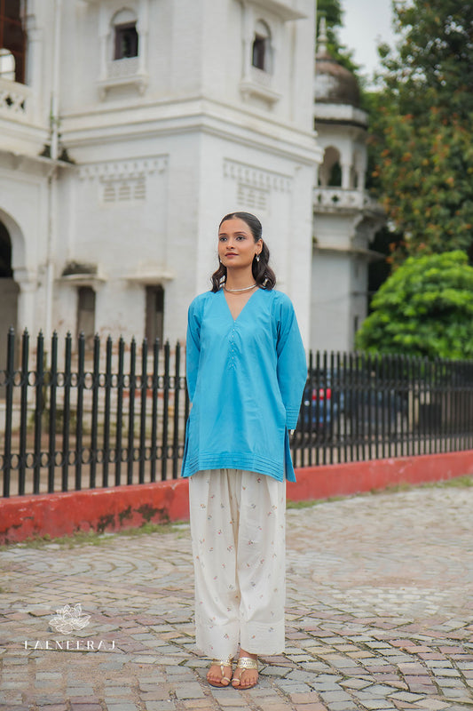 Sky Floral Farshi Salwar Set