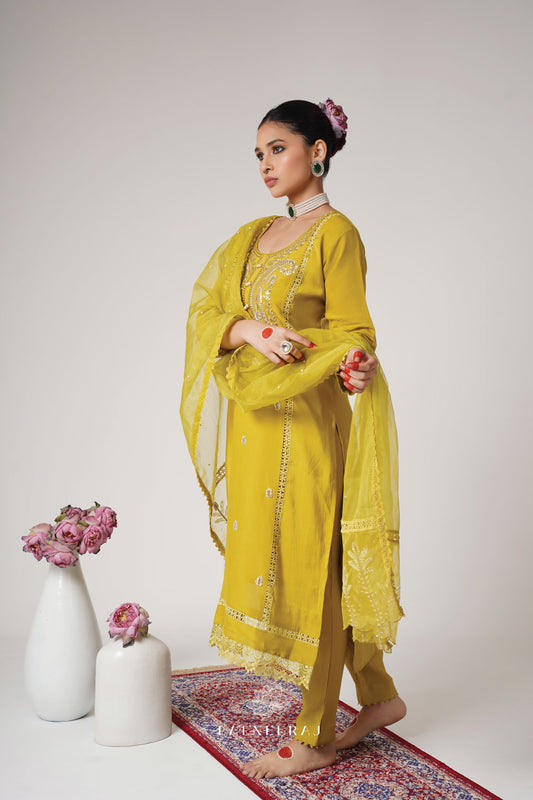 Reshma - Lime Green Kurta Set