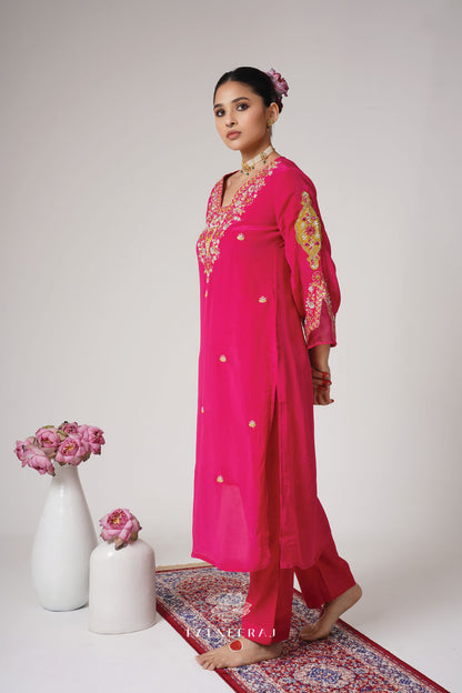 Fana - Pink & Yellow Kurta Set