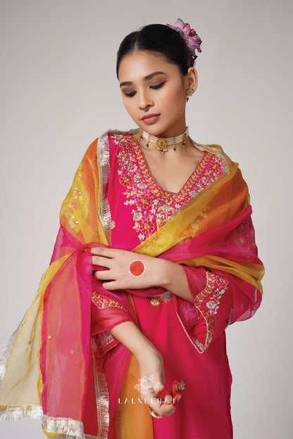 Fana - Pink & Yellow Kurta Set