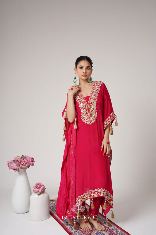 Gul - Gota Patti Pink Kaftan Set
