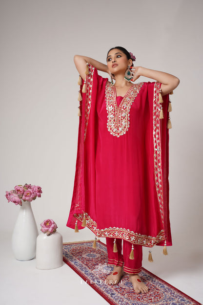 Gul - Gota Patti Pink Kaftan Set