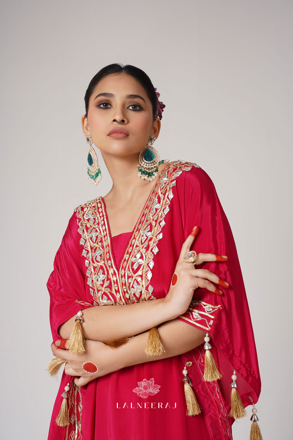 Gul - Gota Patti Pink Kaftan Set