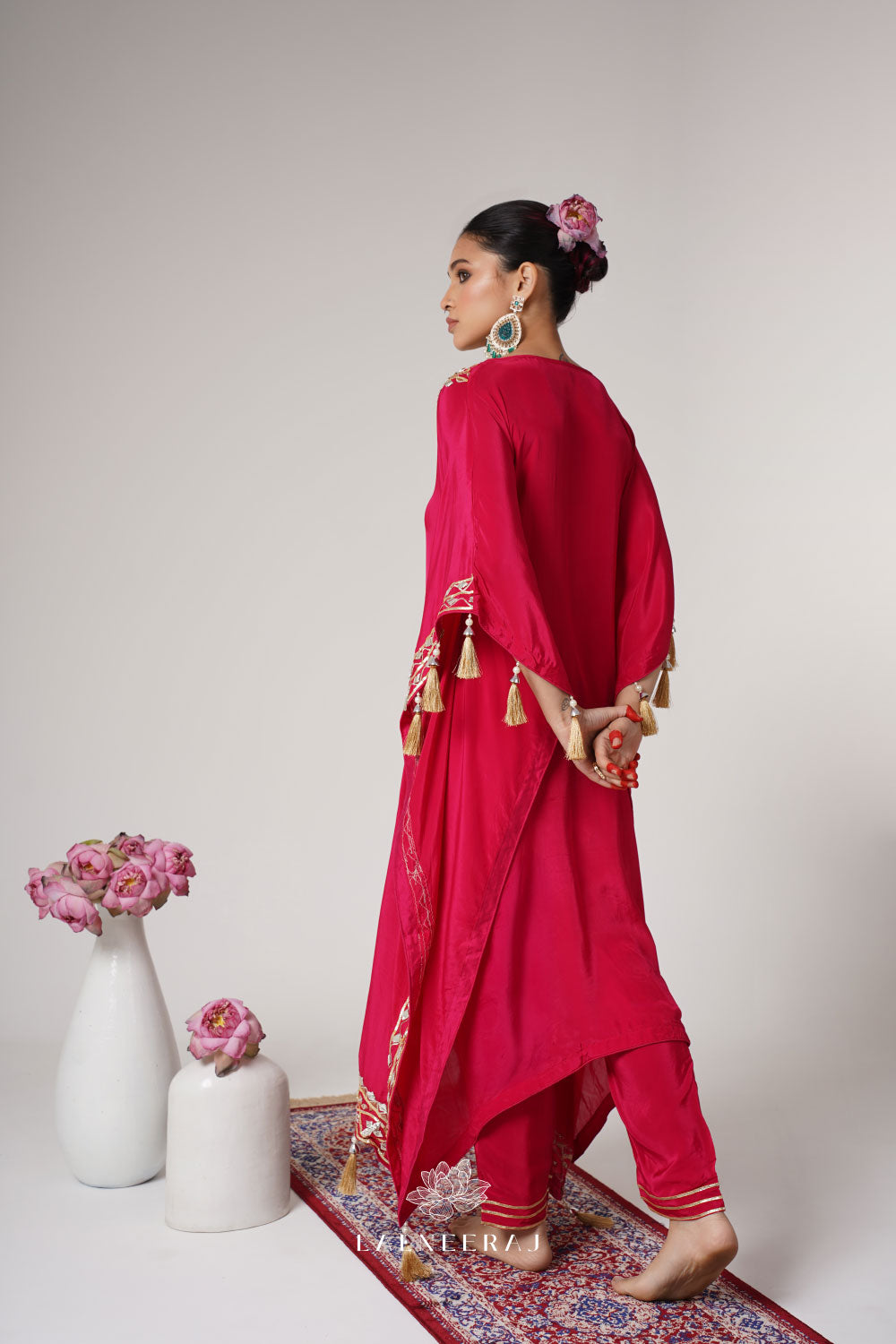 Gul - Gota Patti Pink Kaftan Set