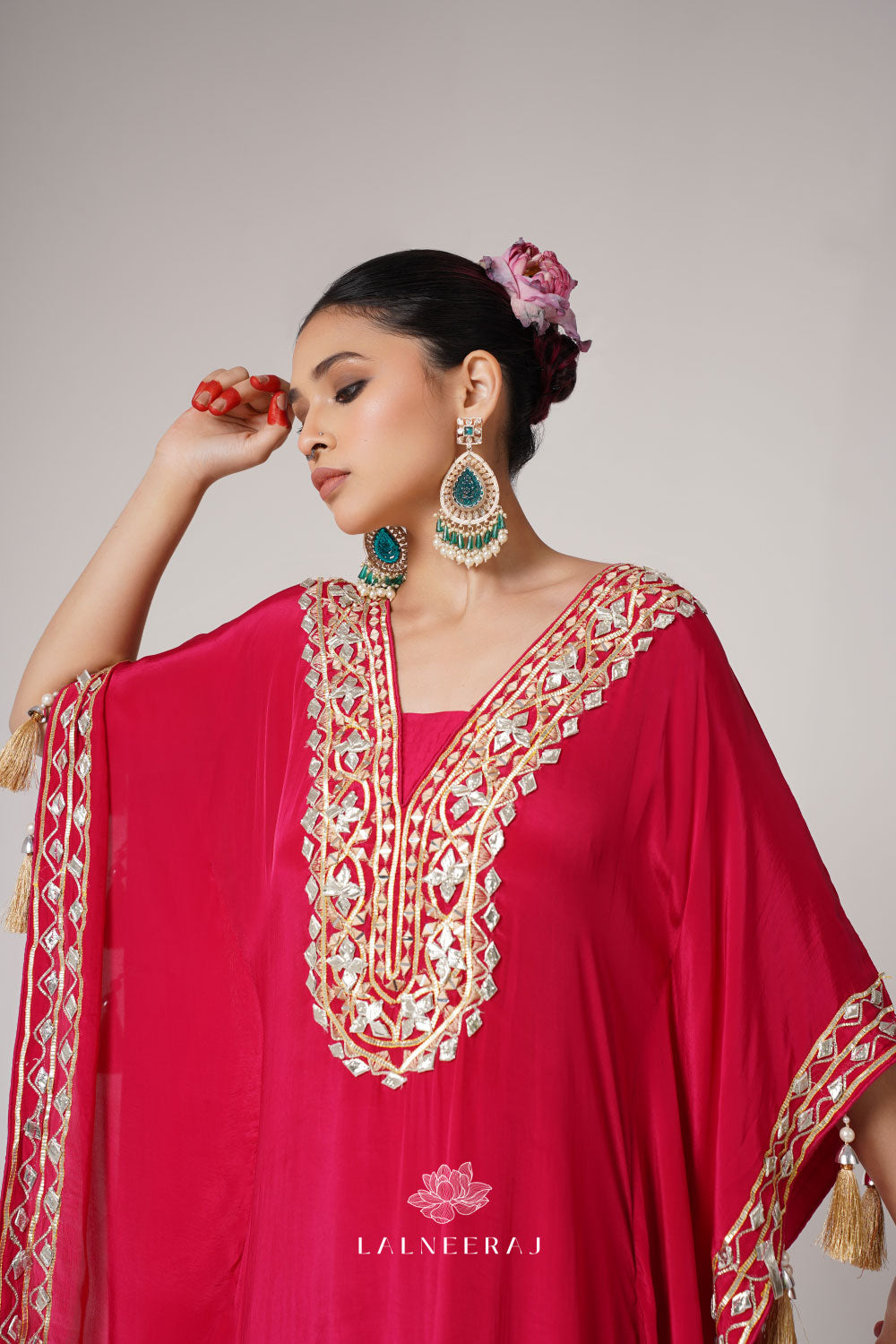 Gul - Gota Patti Pink Kaftan Set