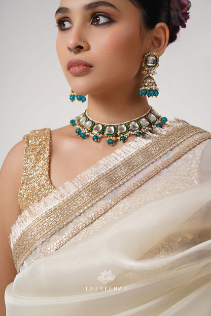 Mala - Ivory Tissue Saree