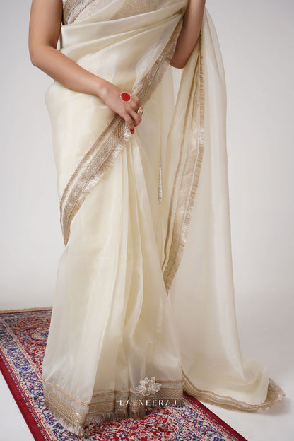 Mala - Ivory Tissue Saree