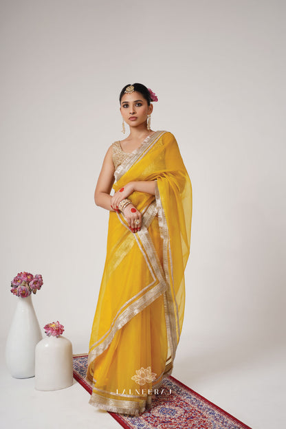 Mala - Yellow Tissue Saree