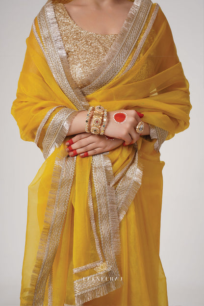 Mala - Yellow Tissue Saree