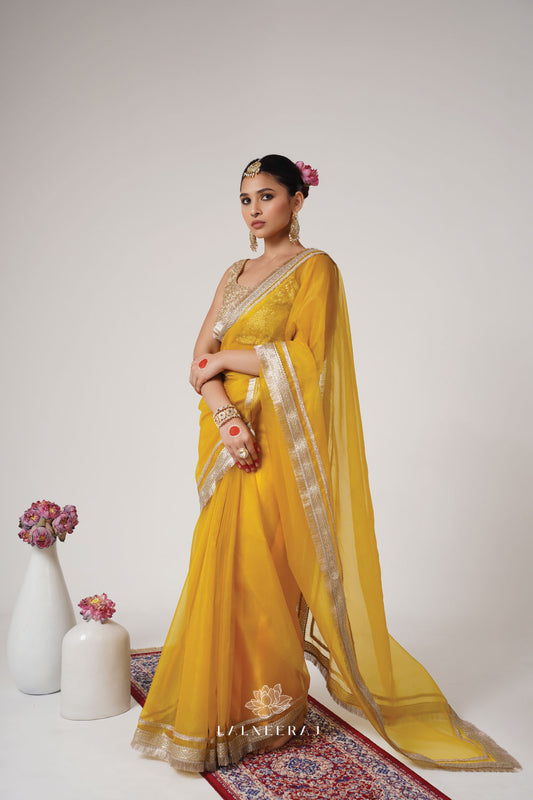 Mala - Yellow Tissue Saree