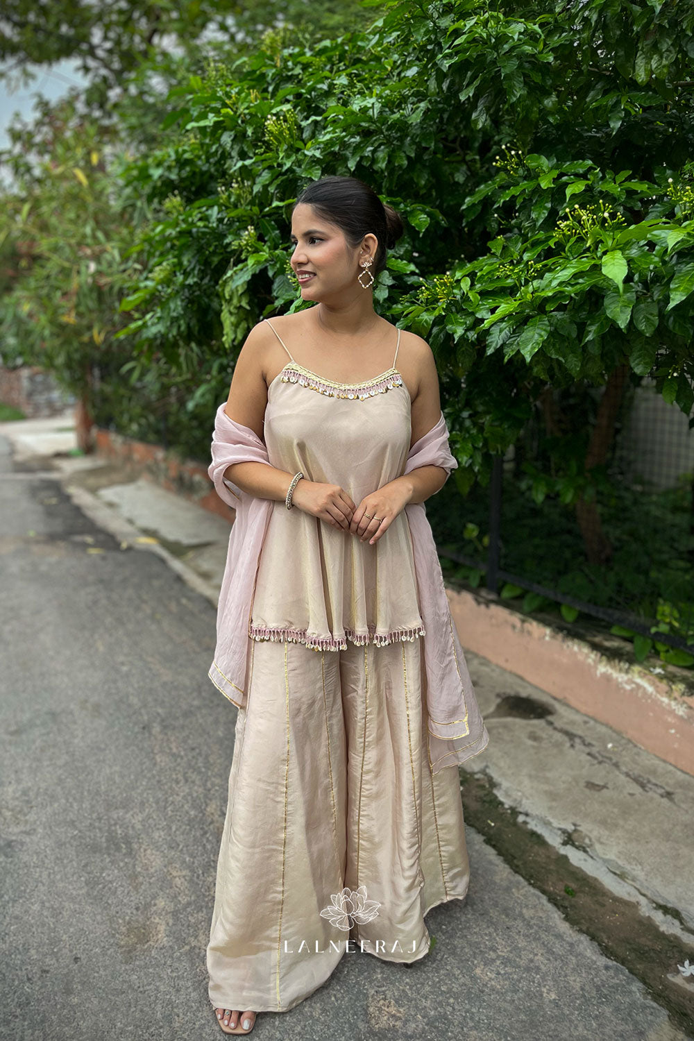 Falak - Blush Pink Sharara Set