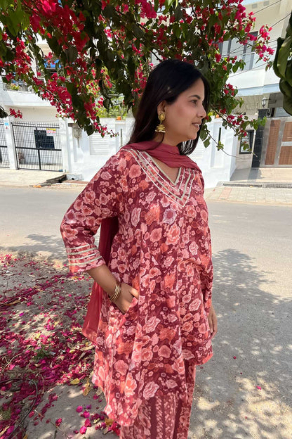 Rose Kurta Set with Dupatta