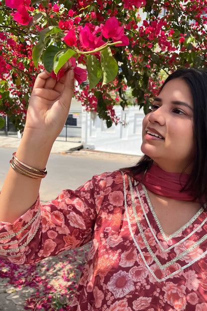 Rose Kurta Set with Dupatta