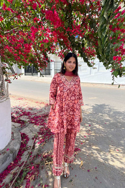 Rose Kurta Set with Dupatta