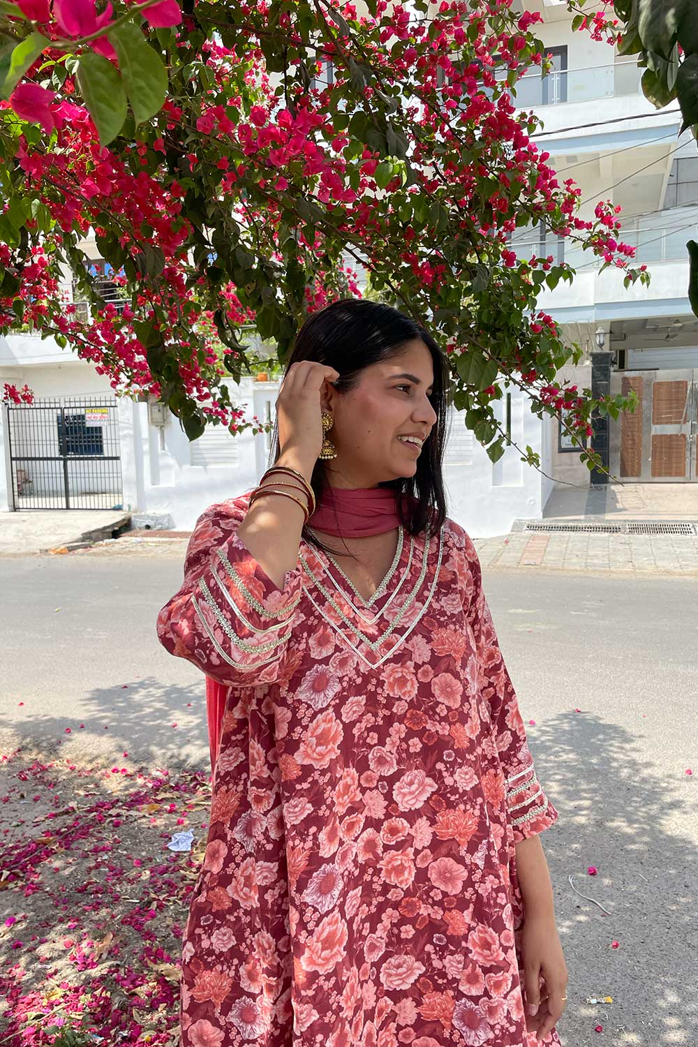 Rose Kurta Set with Dupatta