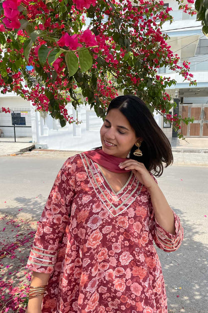 Rose Kurta Set with Dupatta